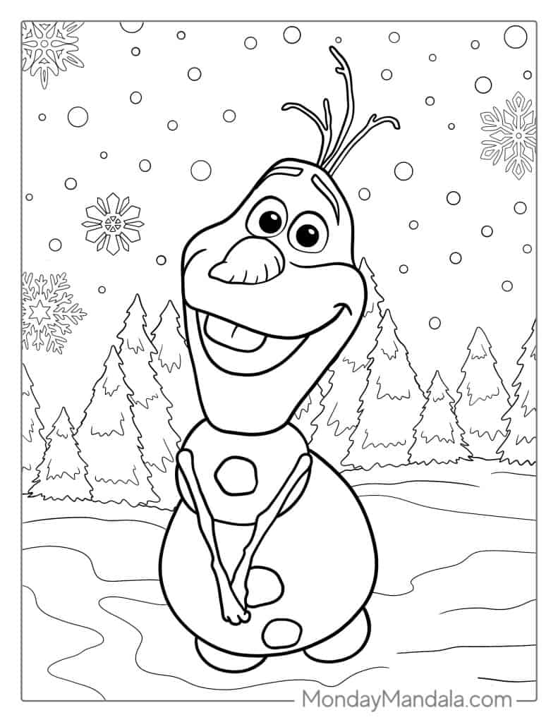 28 Olaf Coloring Pages Free PDF Printables 