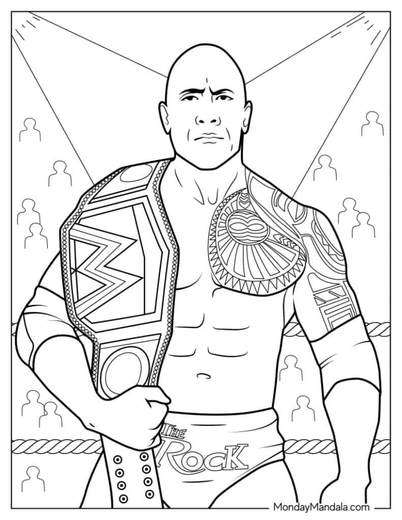 28 Wrestling WWE Coloring Pages Free PDF Printables 