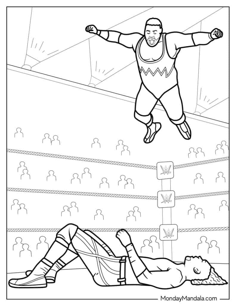 28 Wrestling WWE Coloring Pages Free PDF Printables 