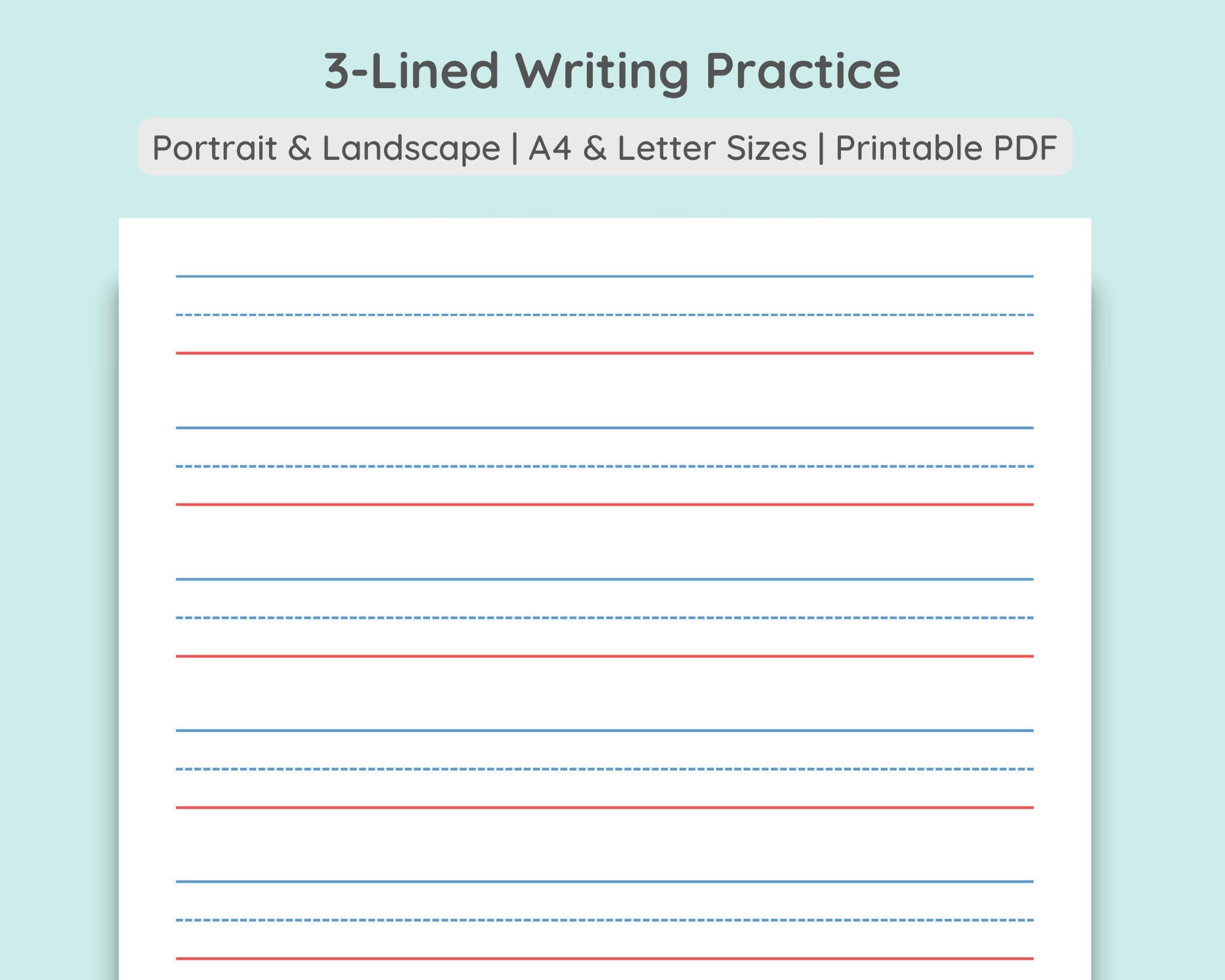 3 lined Writing Practice Paper Handwriting Penmanship Calligraphy Sheet Colored Grey Portrait Landscape A4 Letter PDF Download Etsy 3 lined Writing Practice Paper Handwriting Penmanship Calligraphy Sheet Colored Grey Portrait Landscape A4 Letter PDF Download Etsy