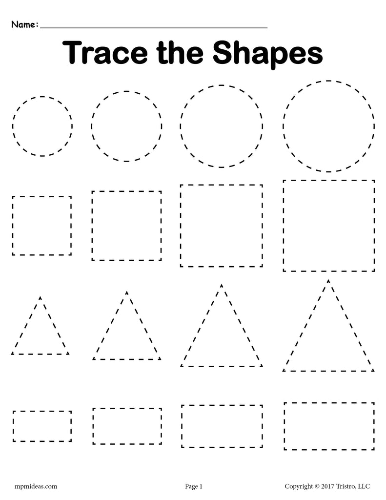 3 Tracing Shapes Worksheets Smallest To Largest Worksheets Library