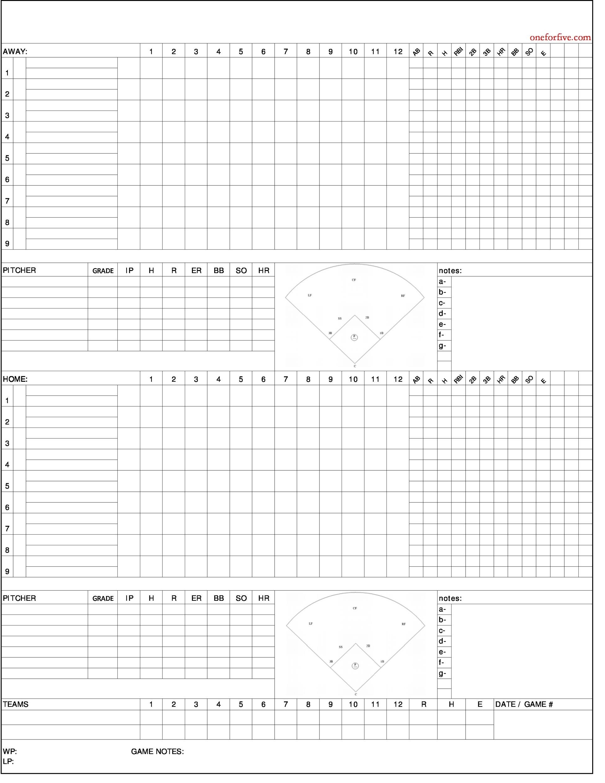 printable baseball scorebook sheets printable baseball scorebook sheets