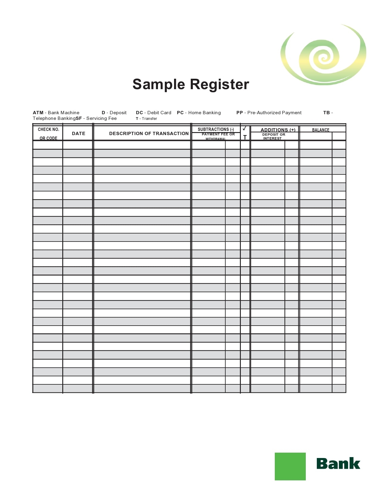 printable checking account register printable checking account register
