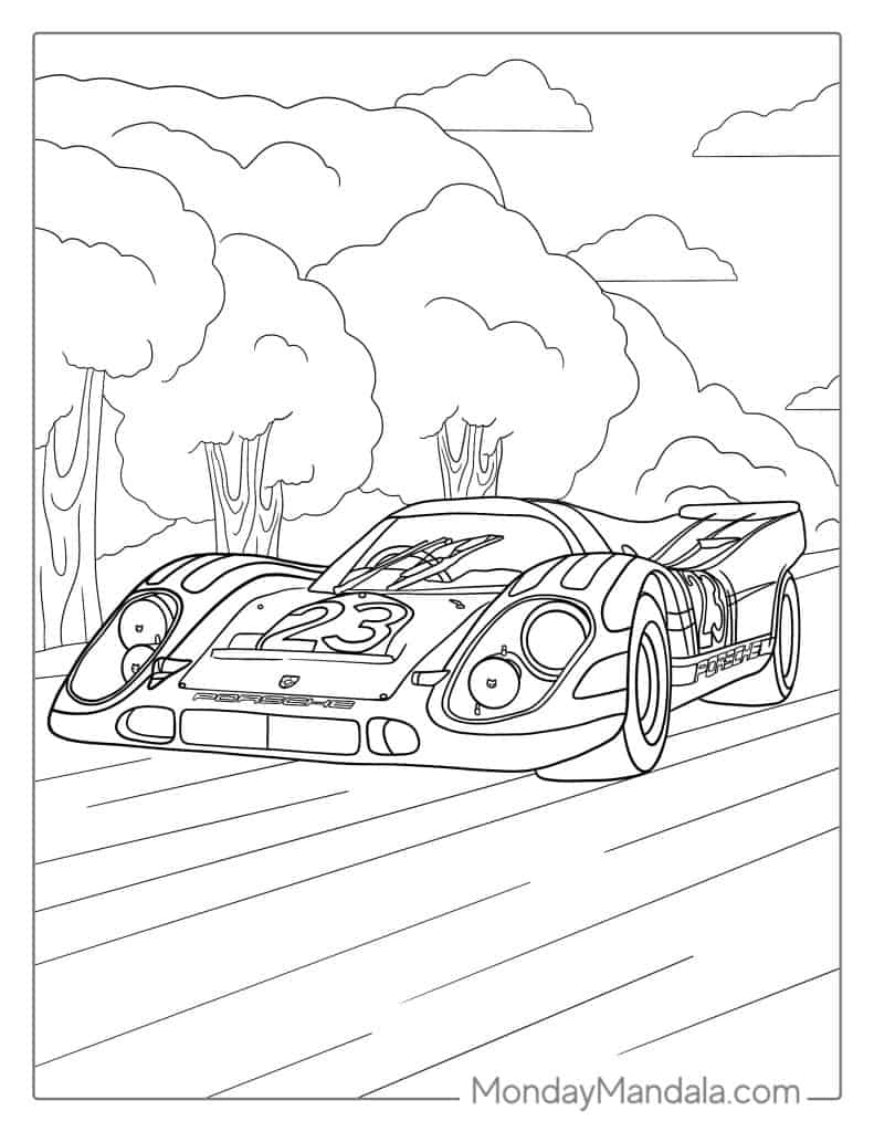 30 Race Car Coloring Pages Free PDF Printables 