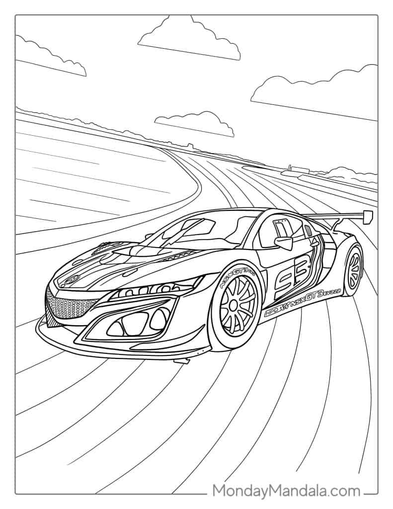 race car coloring sheets