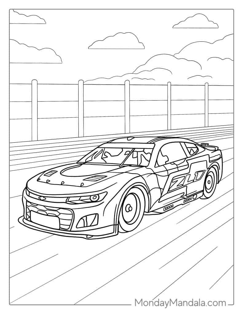 printable coloring pages race cars