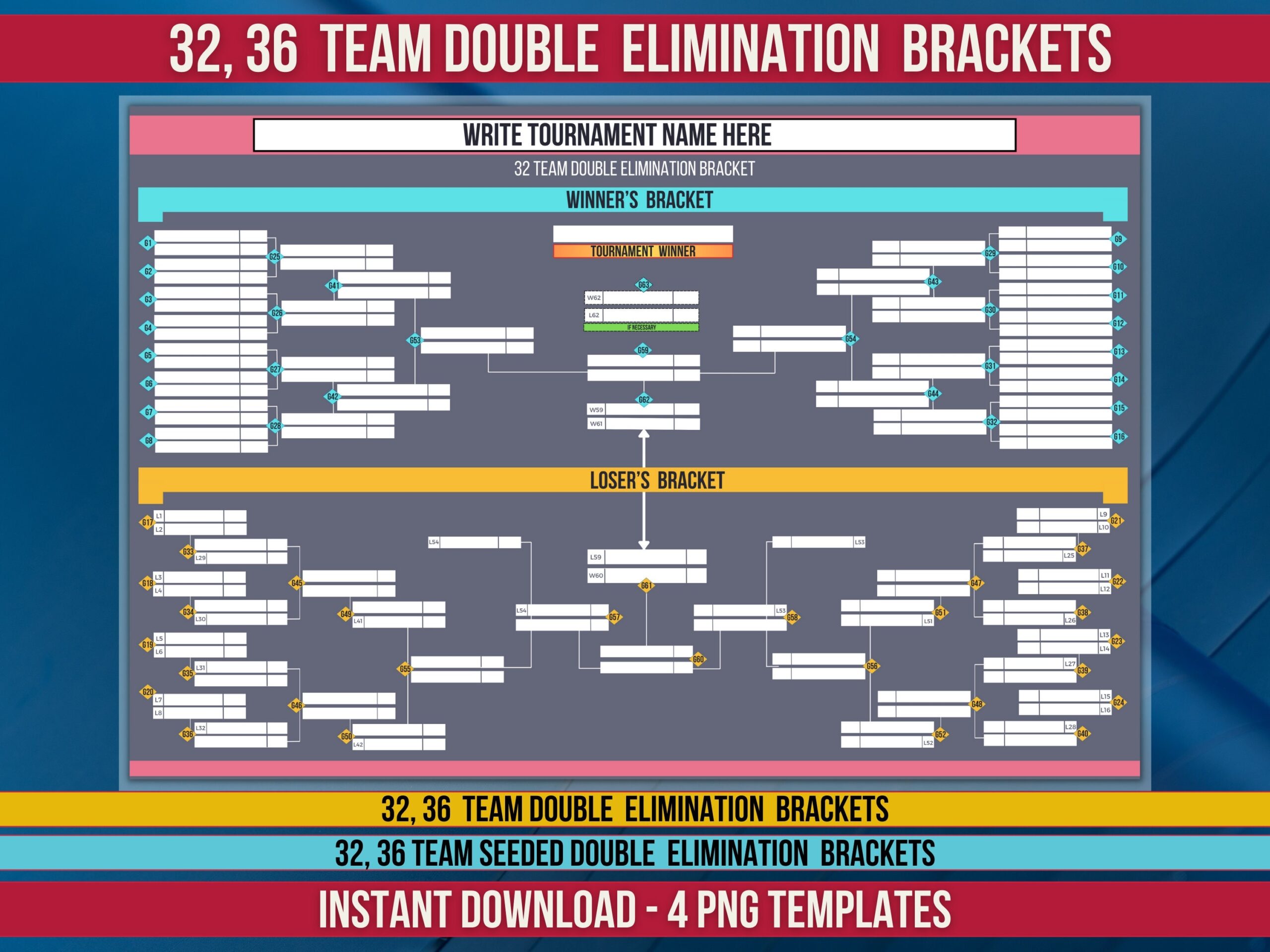 32 36 Double Elimination Brackets Printable Brackets Seeded Brackets Tournament Bracket Printable Sports Bracket 32 36 Team Bracket Etsy 32 36 Double Elimination Brackets Printable Brackets Seeded Brackets Tournament Bracket Printable Sports Bracket 32 36 Team Bracket Etsy