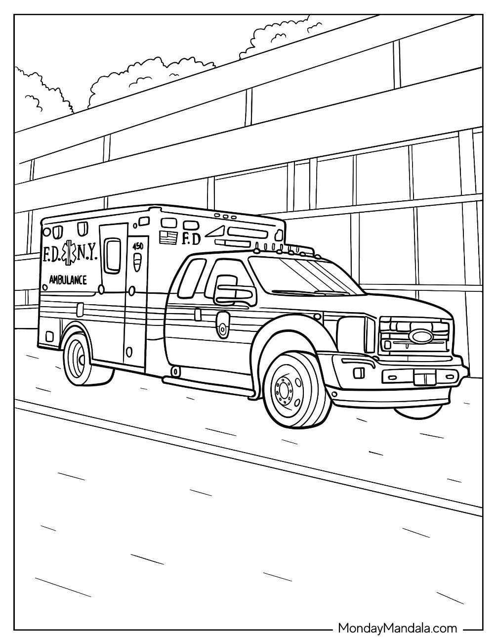 coloring pages of ambulance