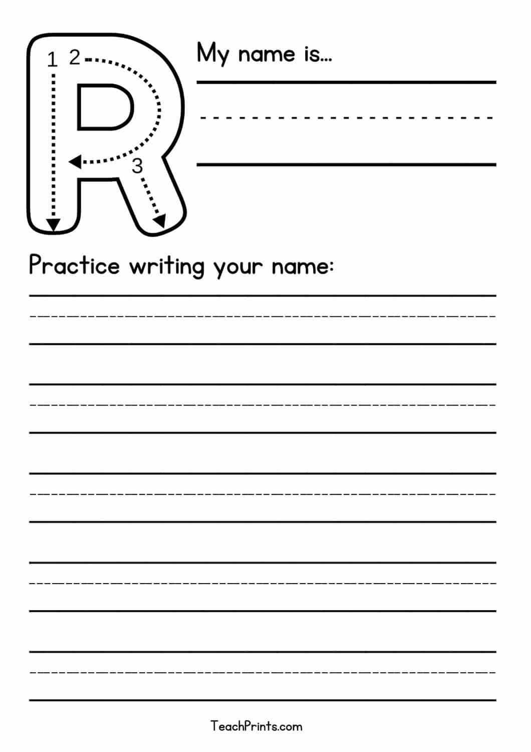 32 Free Blank Name Tracing Worksheets Teach Prints