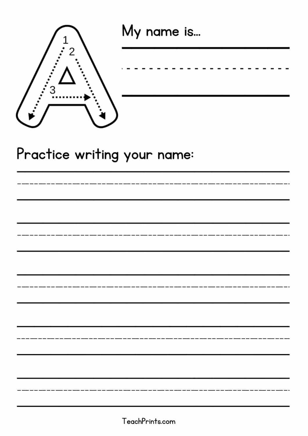 32 Free Blank Name Tracing Worksheets Teach Prints