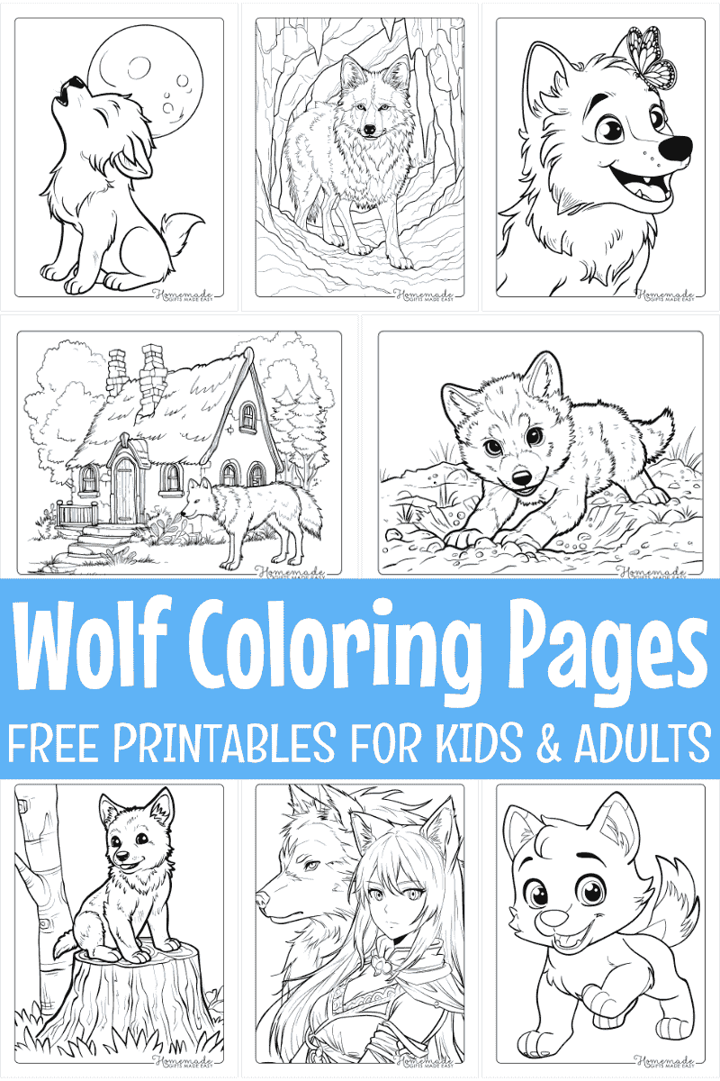 coloring pages of wolves