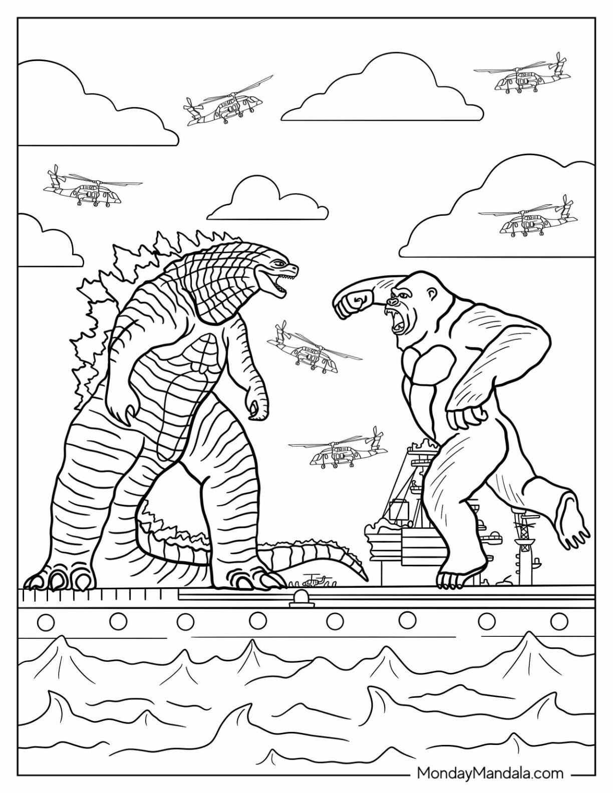 35 Godzilla Coloring Pages Free PDF Printables