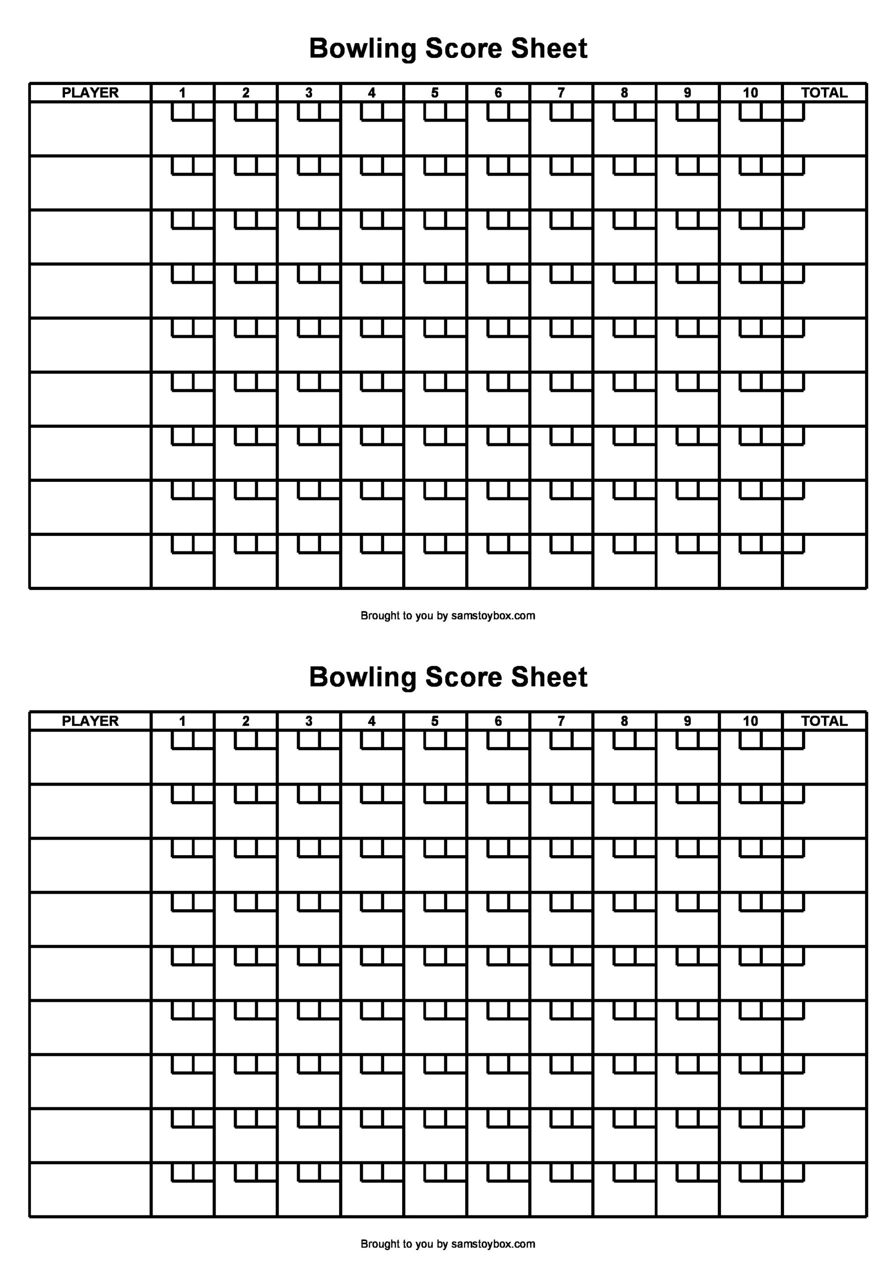 36 Printable Bowling Score Sheet Templates Examples 36 Printable Bowling Score Sheet Templates Examples