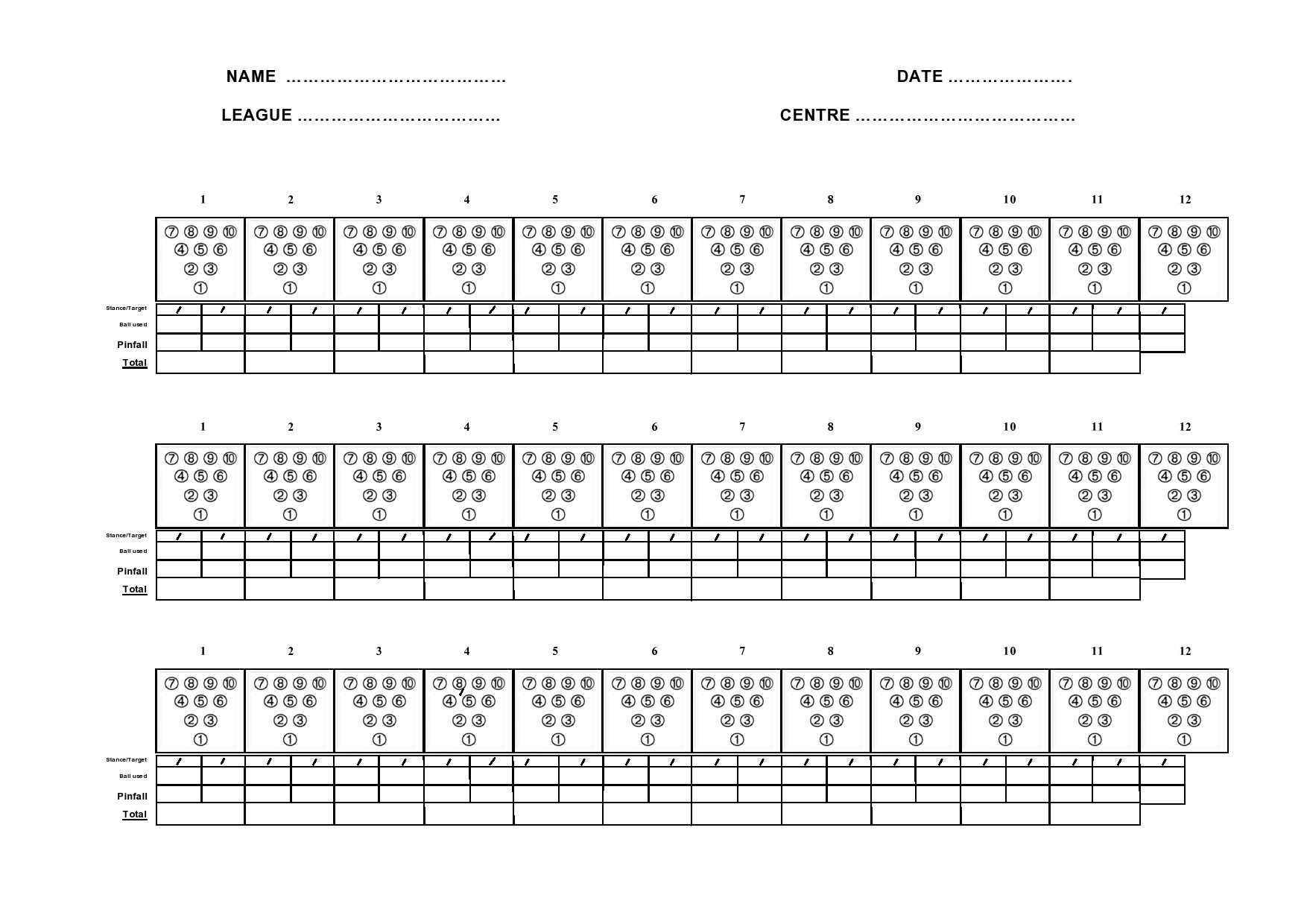 36 Printable Bowling Score Sheet Templates Examples 36 Printable Bowling Score Sheet Templates Examples