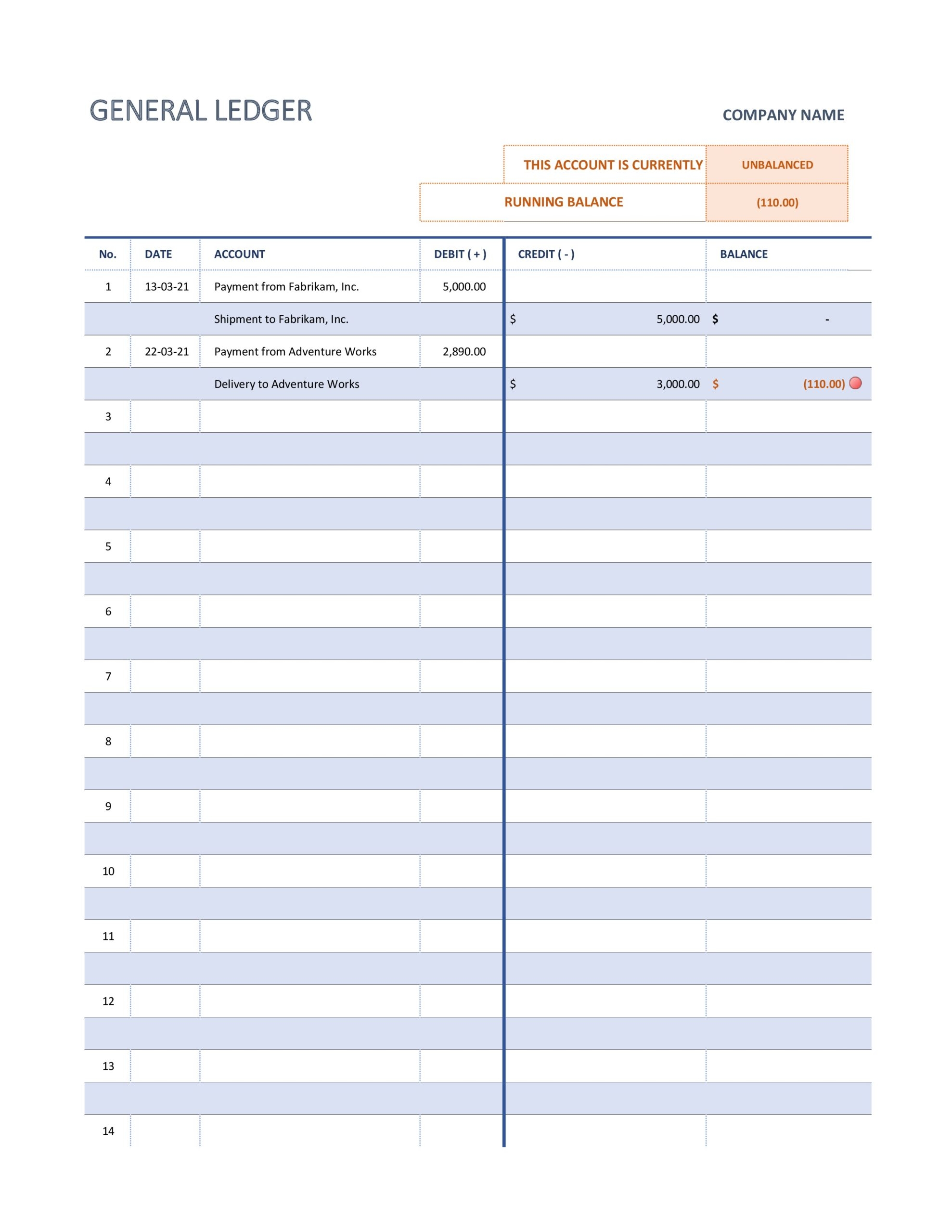 general ledger template pdf