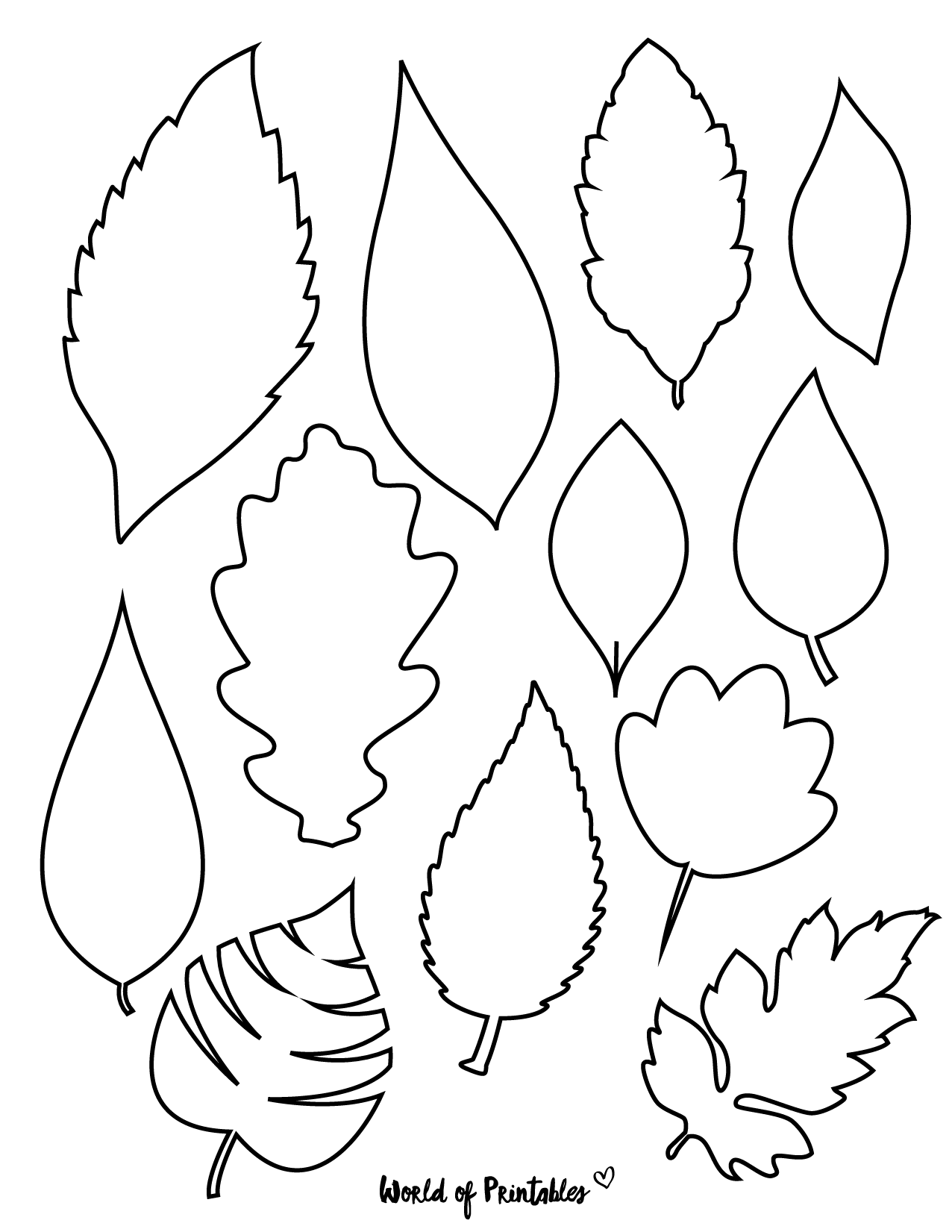 37 Printable Leaf Templates Outlines Shapes Free World Of Printables 37 Printable Leaf Templates Outlines Shapes Free World Of Printables
