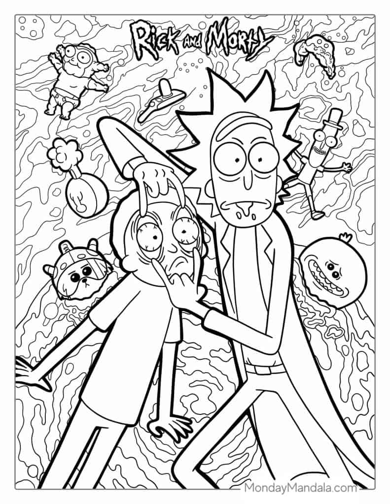 37 Rick And Morty Coloring Pages Free PDF Printables