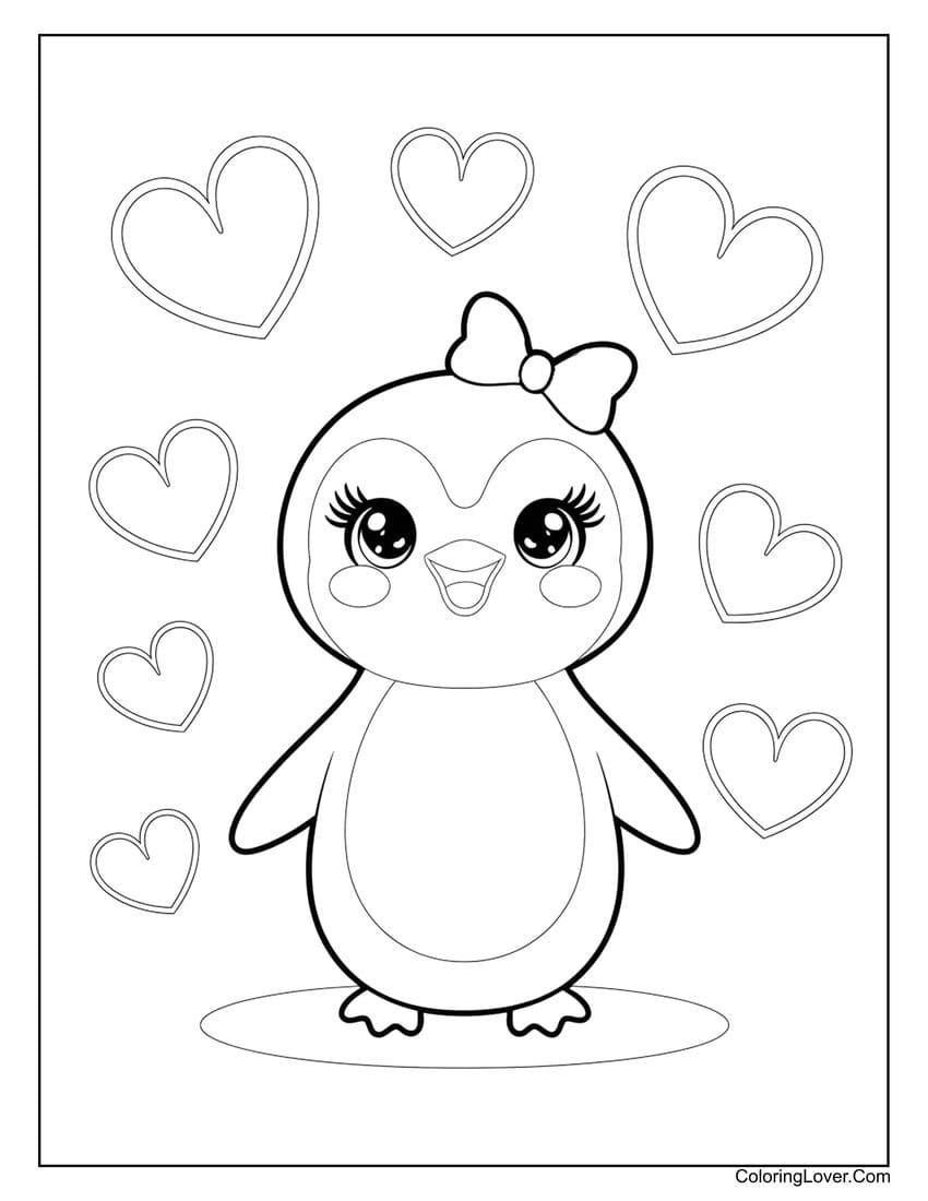 cute penguin coloring pages