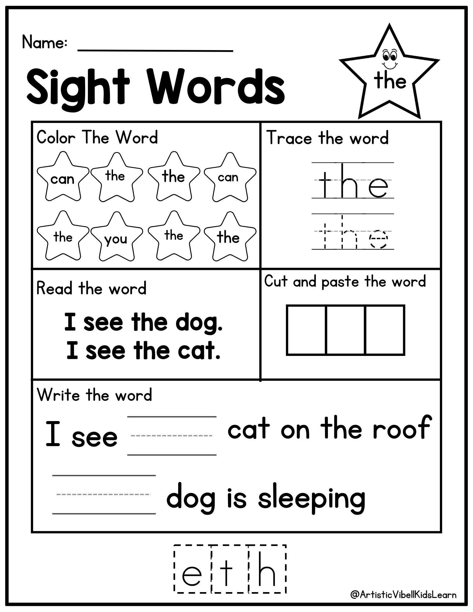 40 Printable Let s Learn Fry 1st Forty Sight Words Worksheets Kindergarten 1st Grade Handwriting And Spelling Activity Learning Etsy
