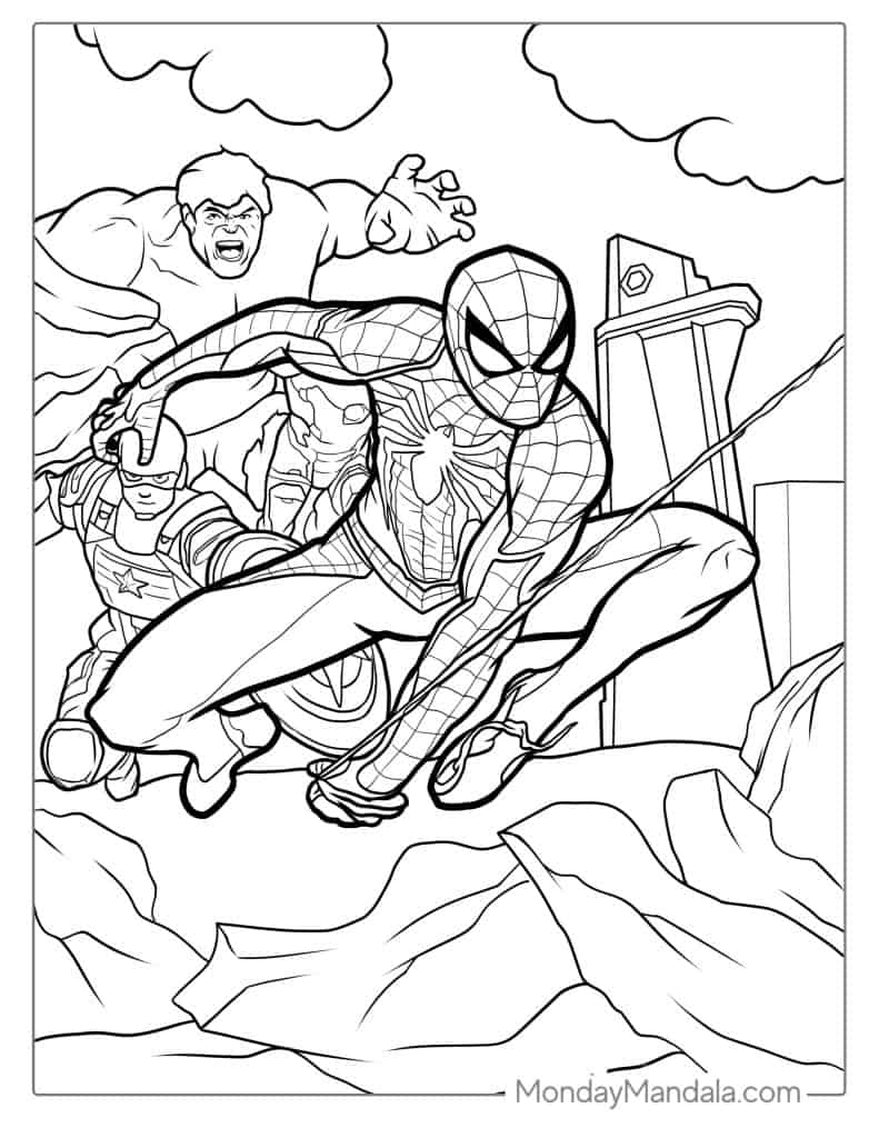 spider man images coloring pages