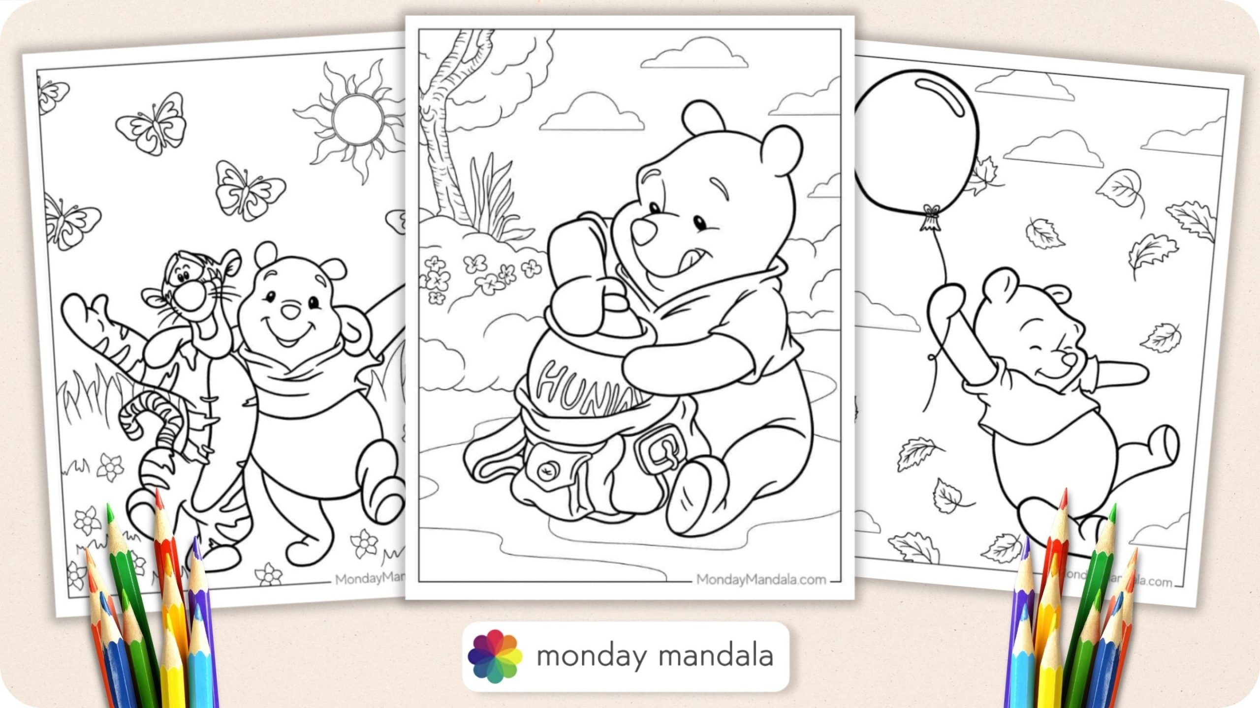 winnie the pooh free coloring pages