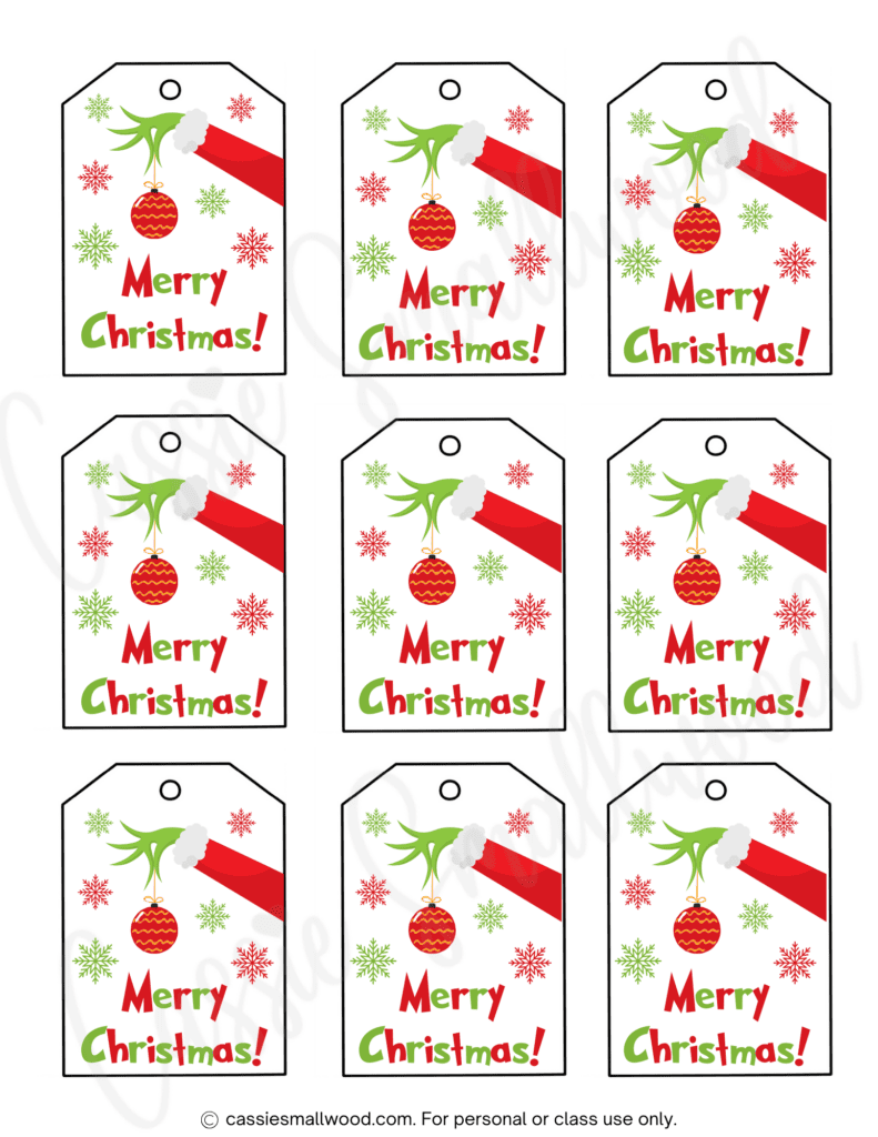 400 CUTEST Printable Christmas Tags Free PDF Cassie Smallwood