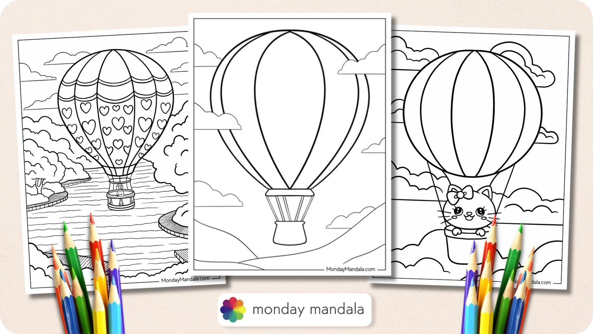 41 Hot Air Balloon Coloring Pages Free PDF Printables 