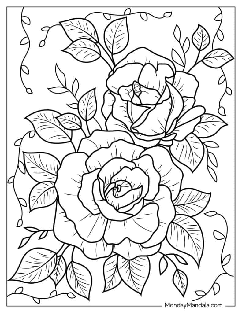 42 Rose Coloring Pages Free PDF Printables 42 Rose Coloring Pages Free PDF Printables