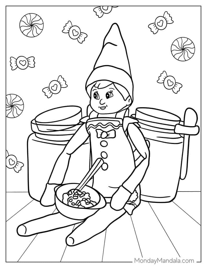 44 Elf On The Shelf Coloring Pages Free PDF Printables 