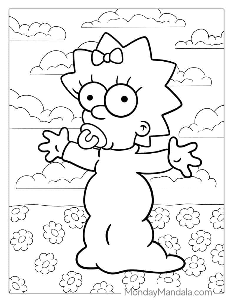 44 Simpsons Coloring Pages Free PDF Printables 