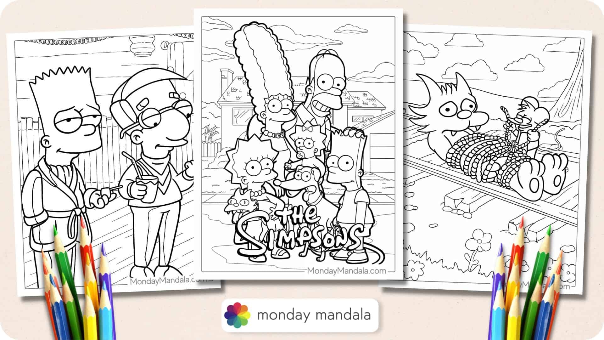 44 Simpsons Coloring Pages Free PDF Printables 