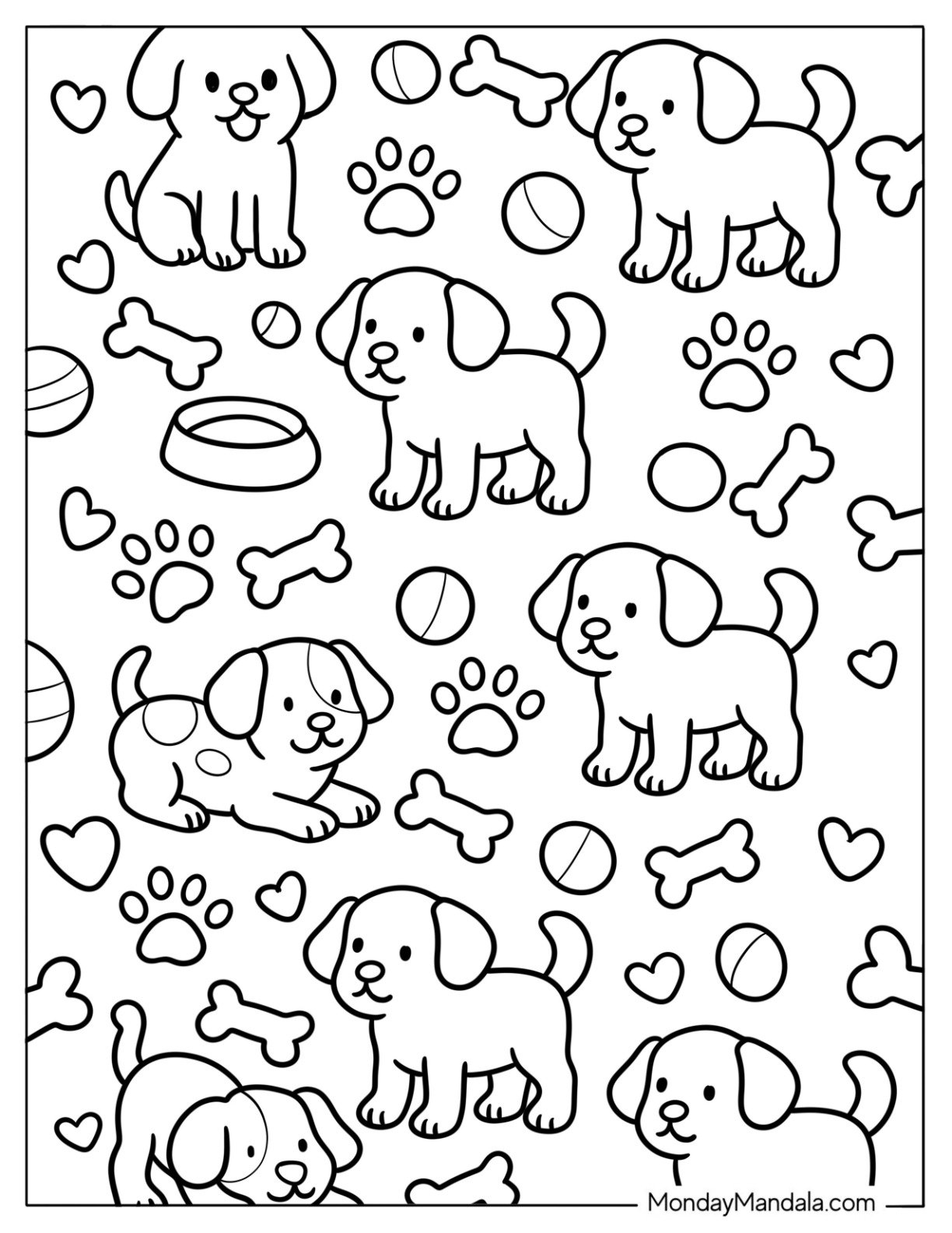 47 Puppy Coloring Pages Free PDF Printables 