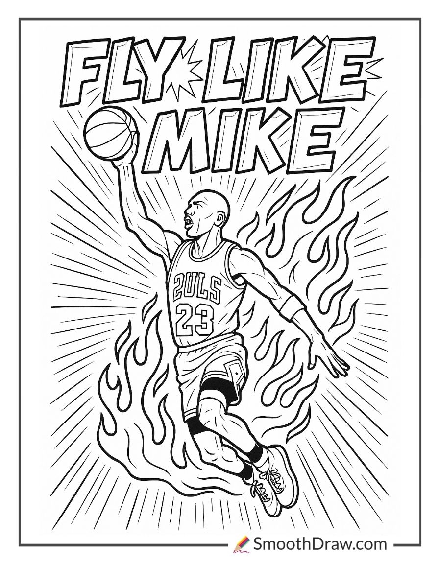 48 Michael Jordan Coloring Pages Smooth Draw