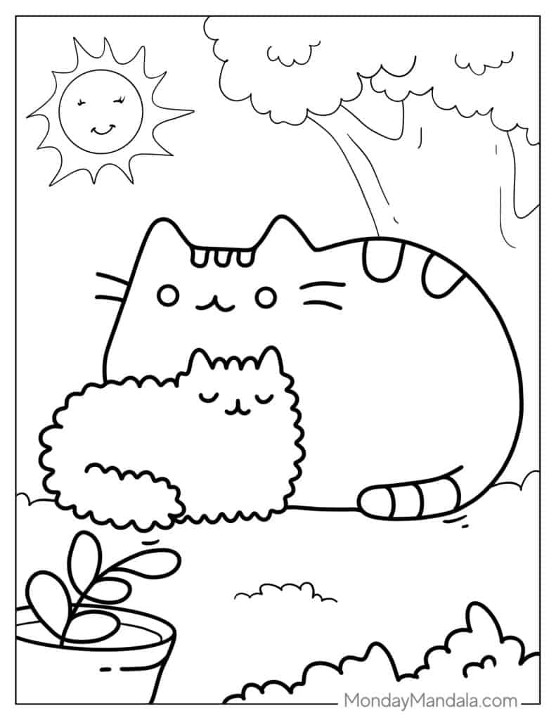 48 Pusheen Coloring Pages Free PDF Printables 