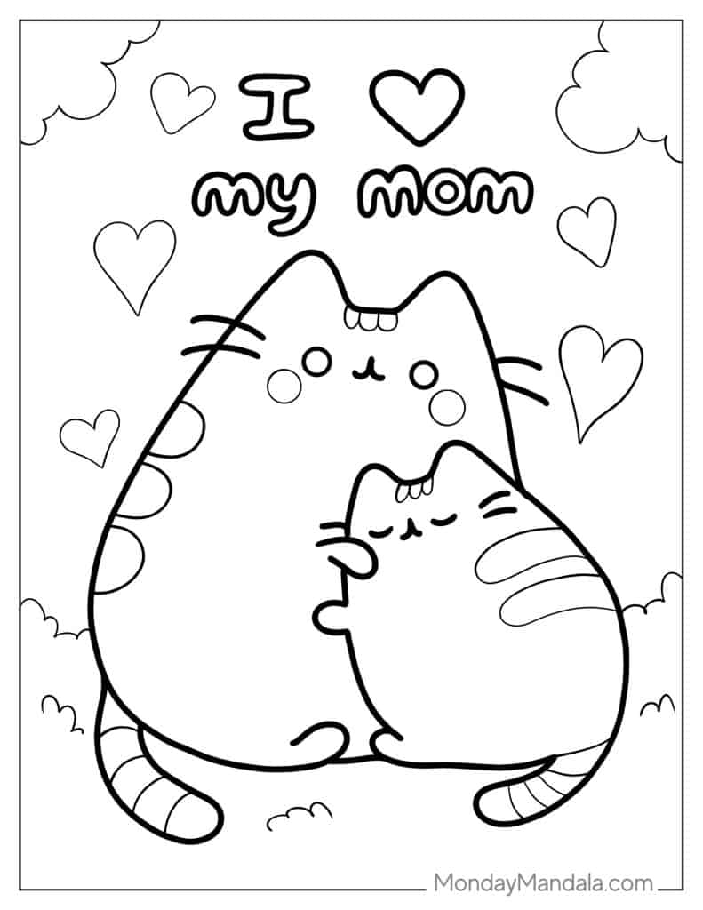 48 Pusheen Coloring Pages Free PDF Printables 