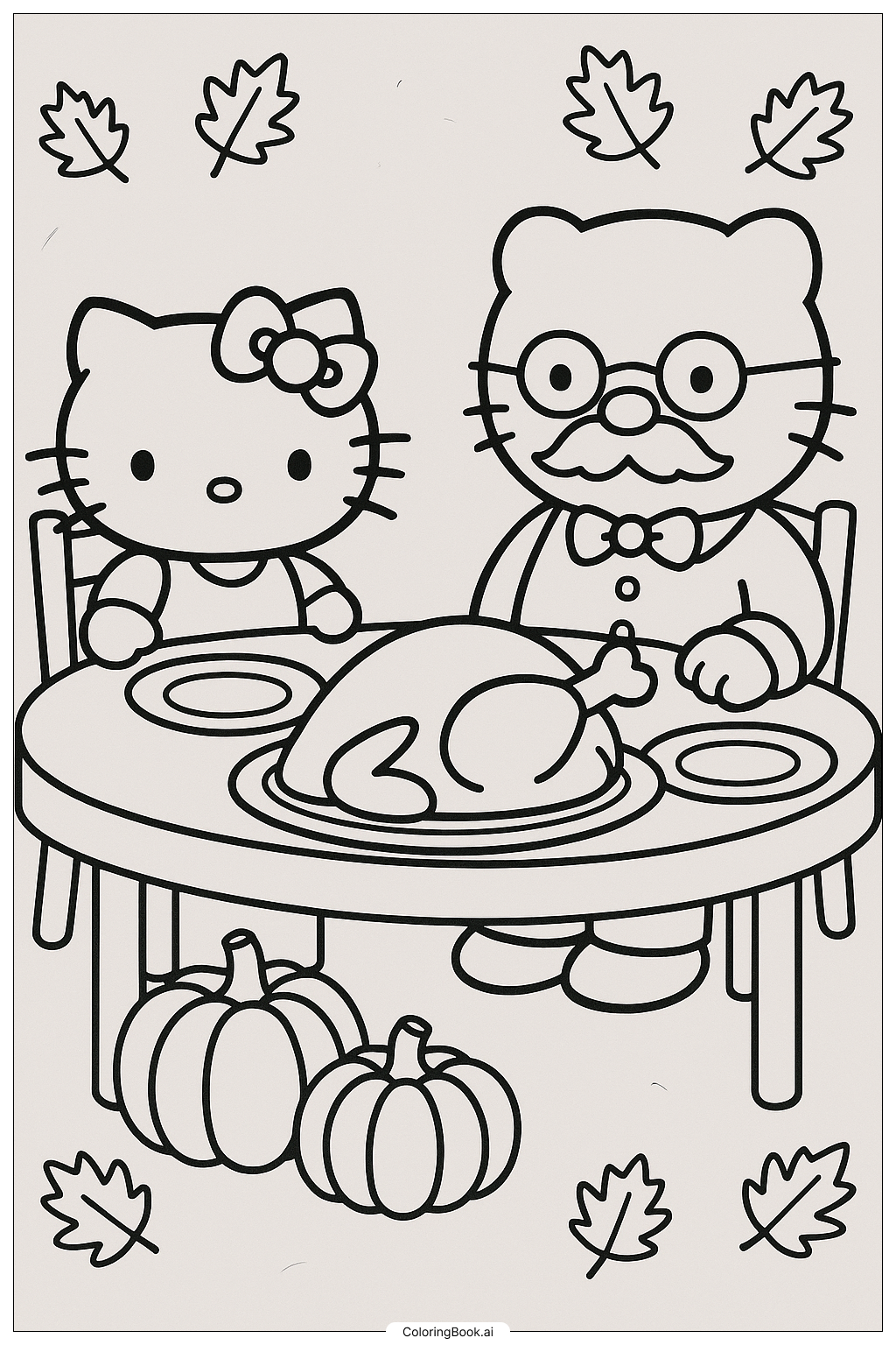 49 Hello Kitty Thanksgiving Coloring Pages Free PDF PNG Printables 