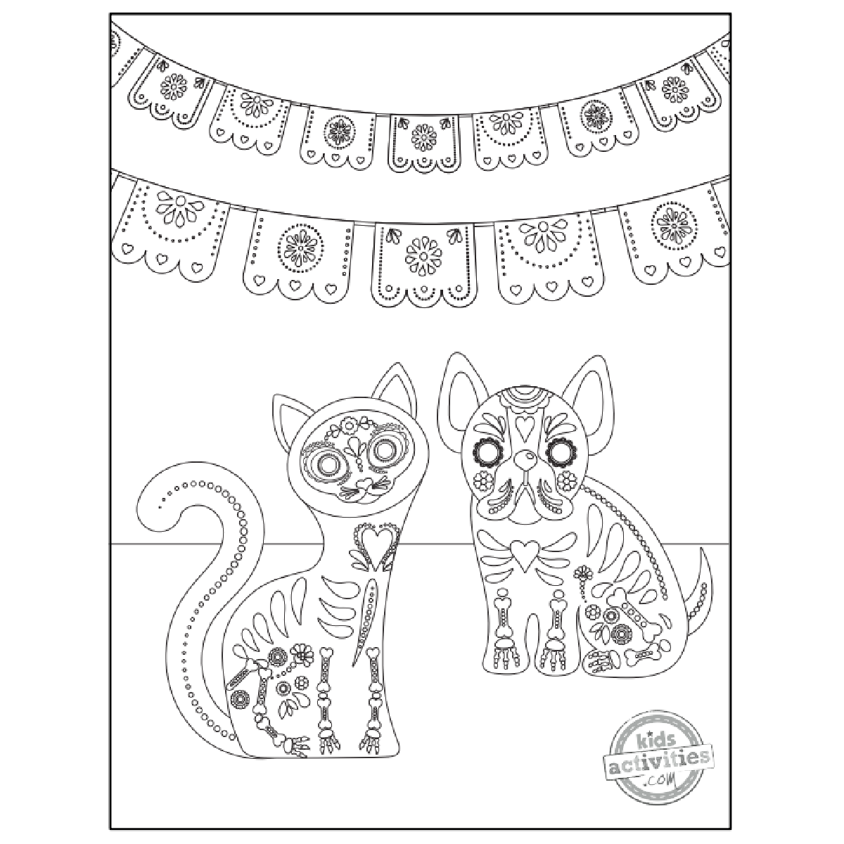 5 Beautiful Day Of The Dead Coloring Pages For Dia De Muertos Celebration Kids Activities Blog