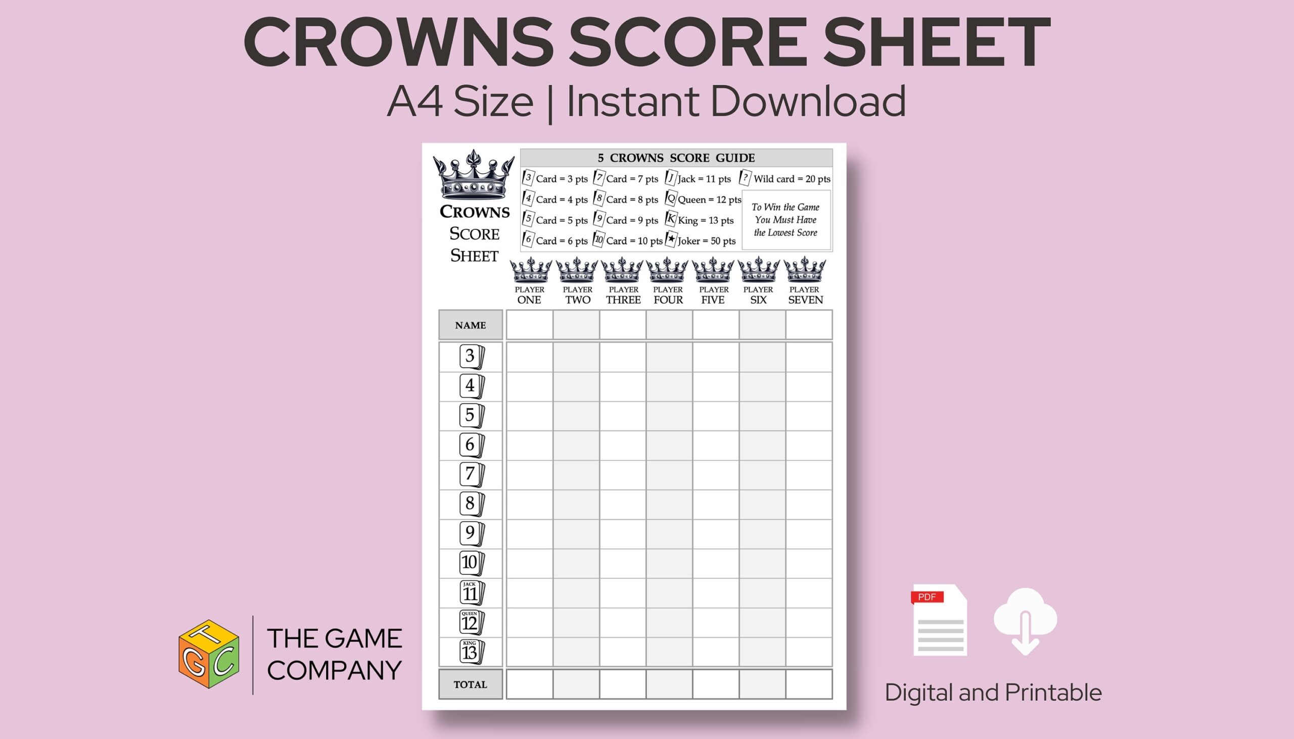5 Crowns Score Sheet Printable 5 Crowns Score Card A4 Size Digital Download Etsy 5 Crowns Score Sheet Printable 5 Crowns Score Card A4 Size Digital Download Etsy