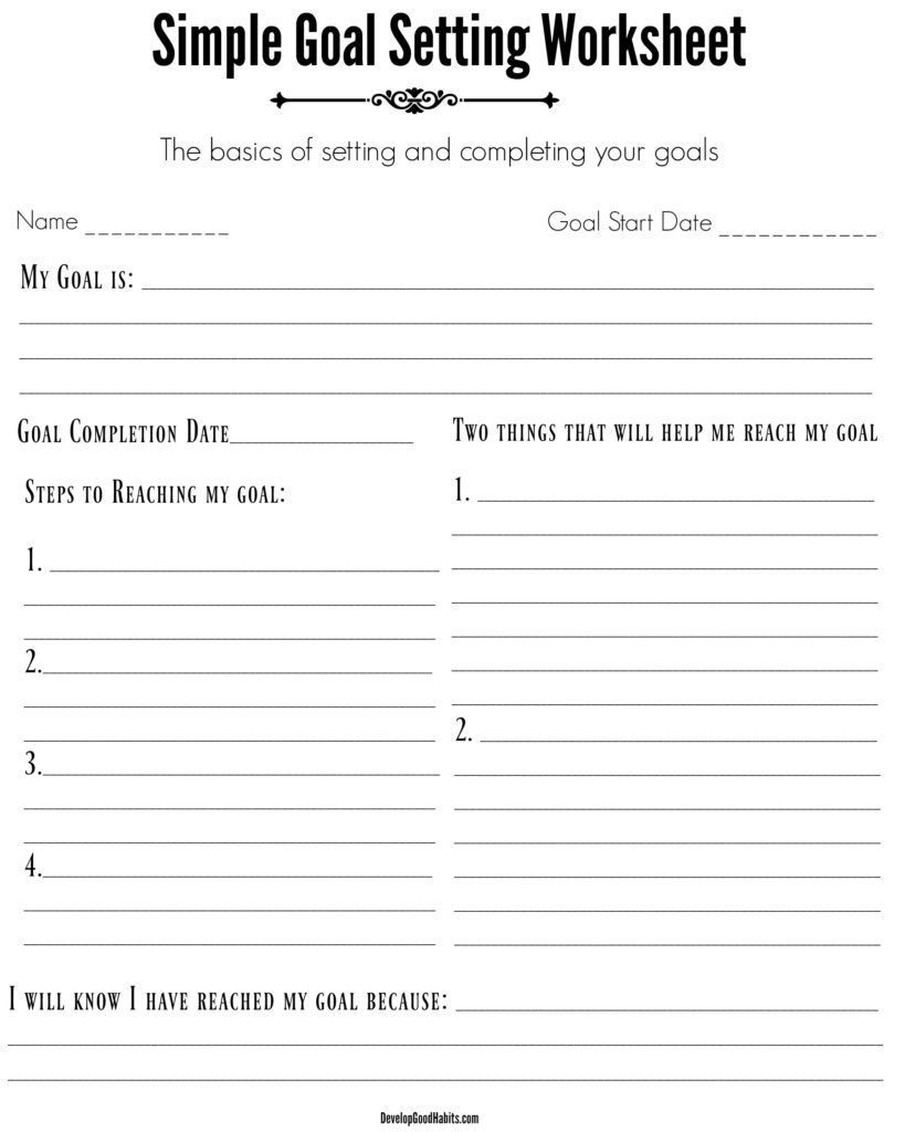 5 SMART Goal Setting Worksheets Templates 2024 Update Develop Good Habits
