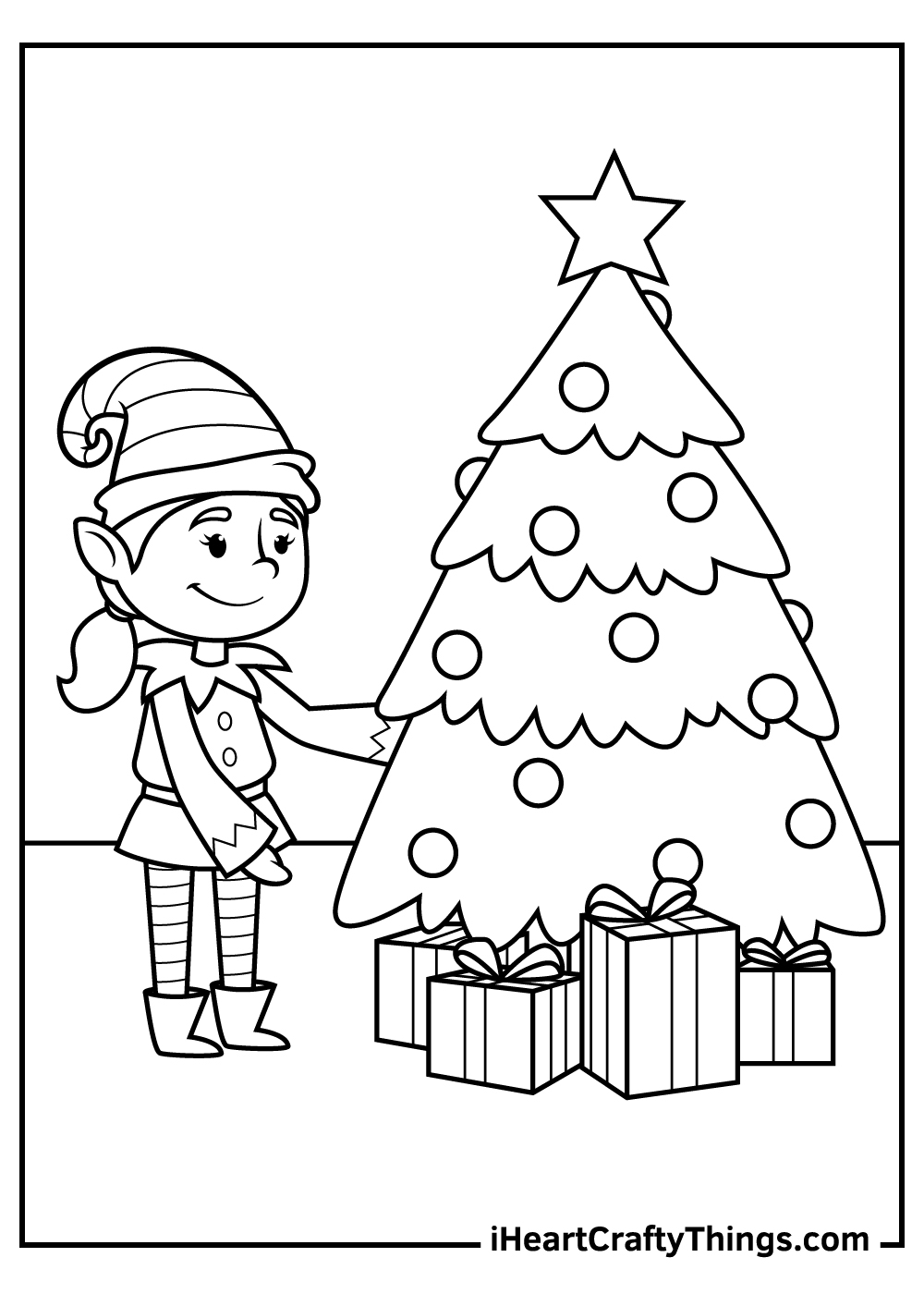 coloring pages of elves