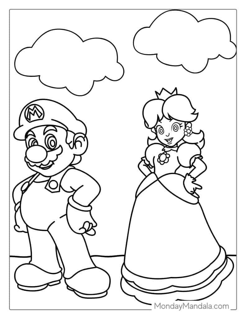 mario coloring pages printable