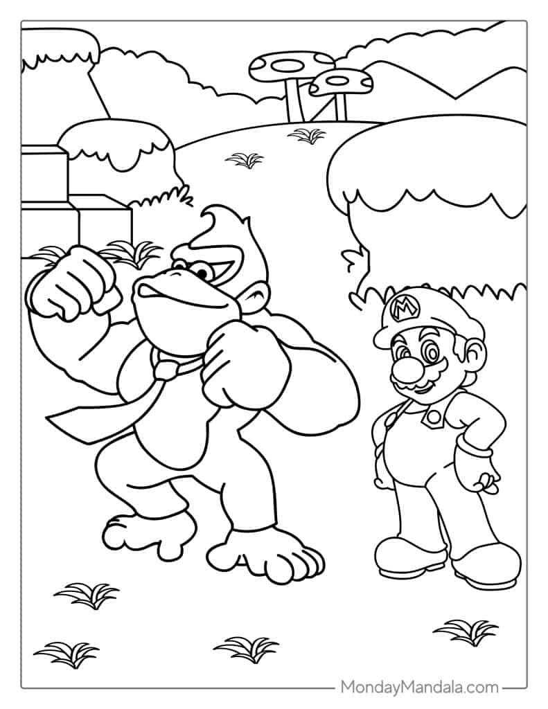 donkey kong coloring page