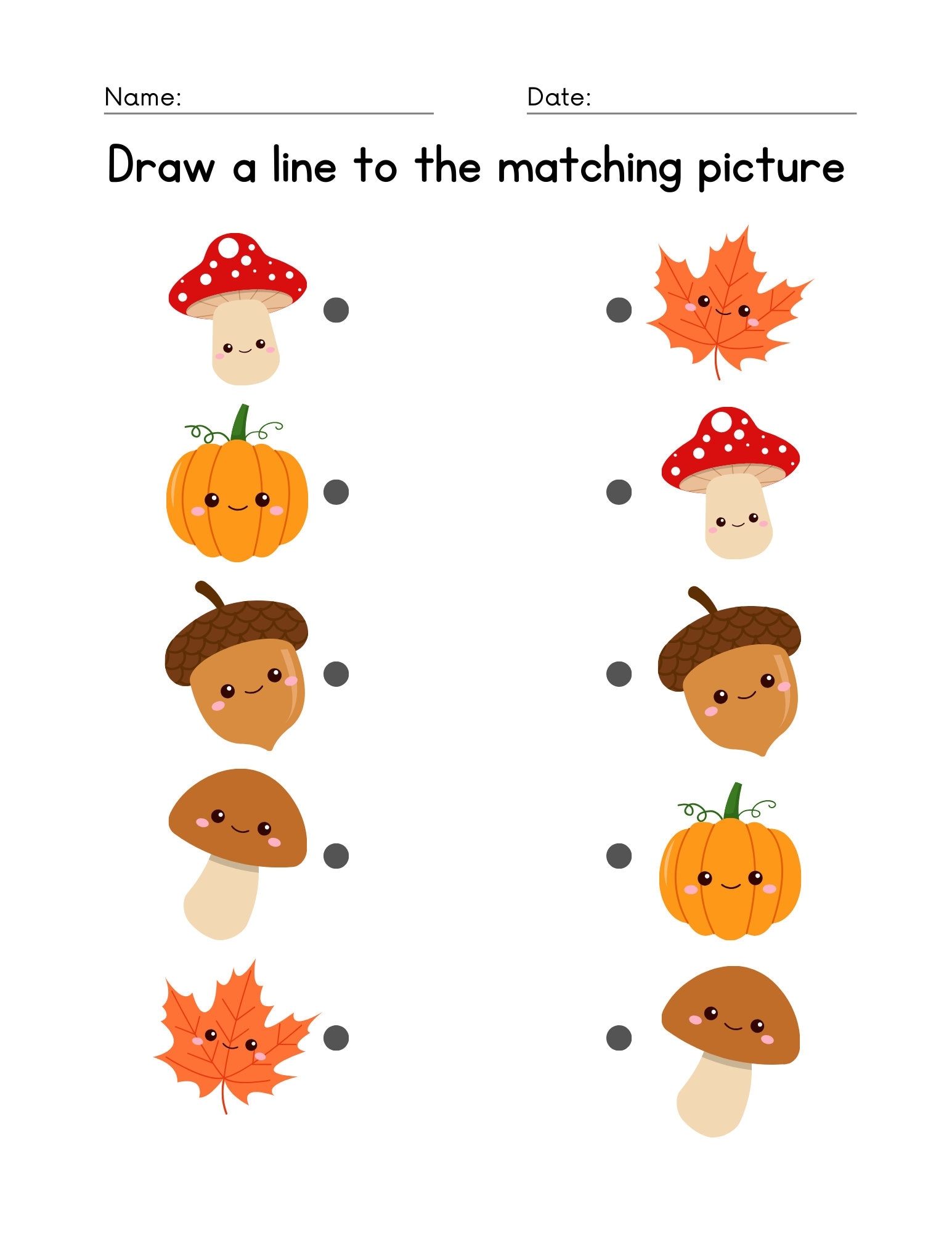50 Printable Matching Worksheets Match The Picture Kindergarten Preschool Activity Busybook Educational Pages Teaching Resources Etsy
