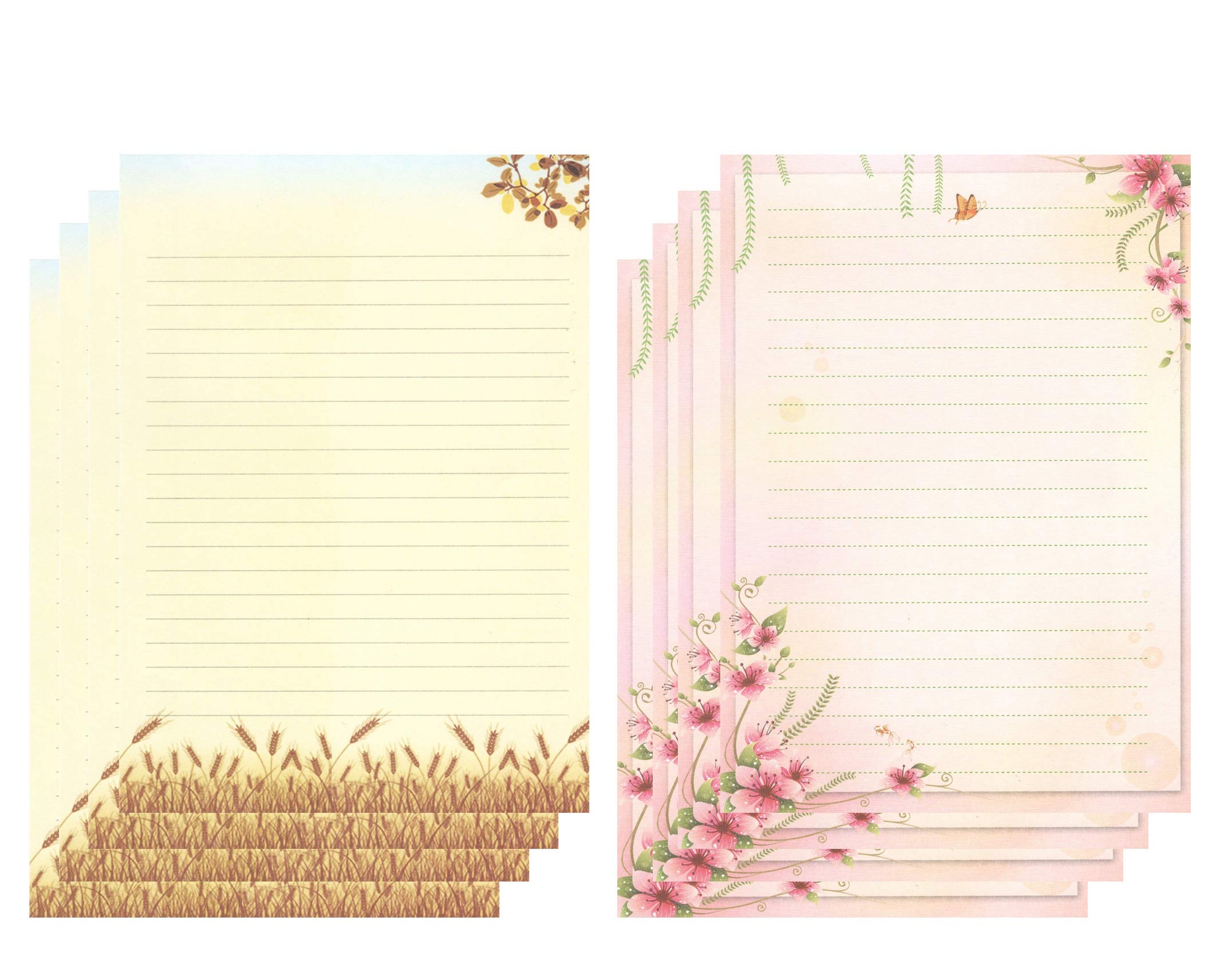 50 Sheet Lined Floral Stationery Paper Set For Letter Writing 11 7x8 26in EBay 50 Sheet Lined Floral Stationery Paper Set For Letter Writing 11 7x8 26in EBay