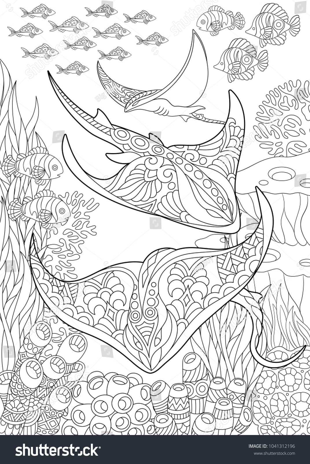 50 Sting Ray Coloring Page Stock Vectors And Vector Art Shutterstock