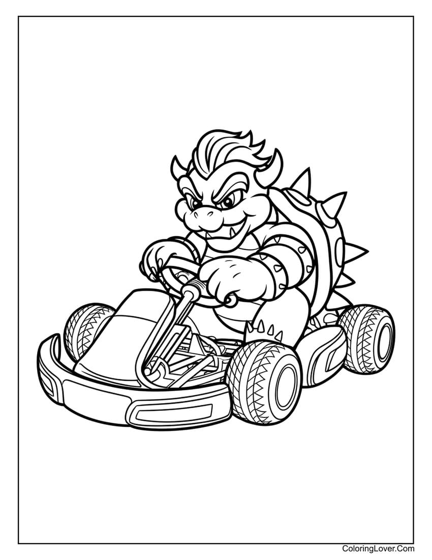 mario kart color pages
