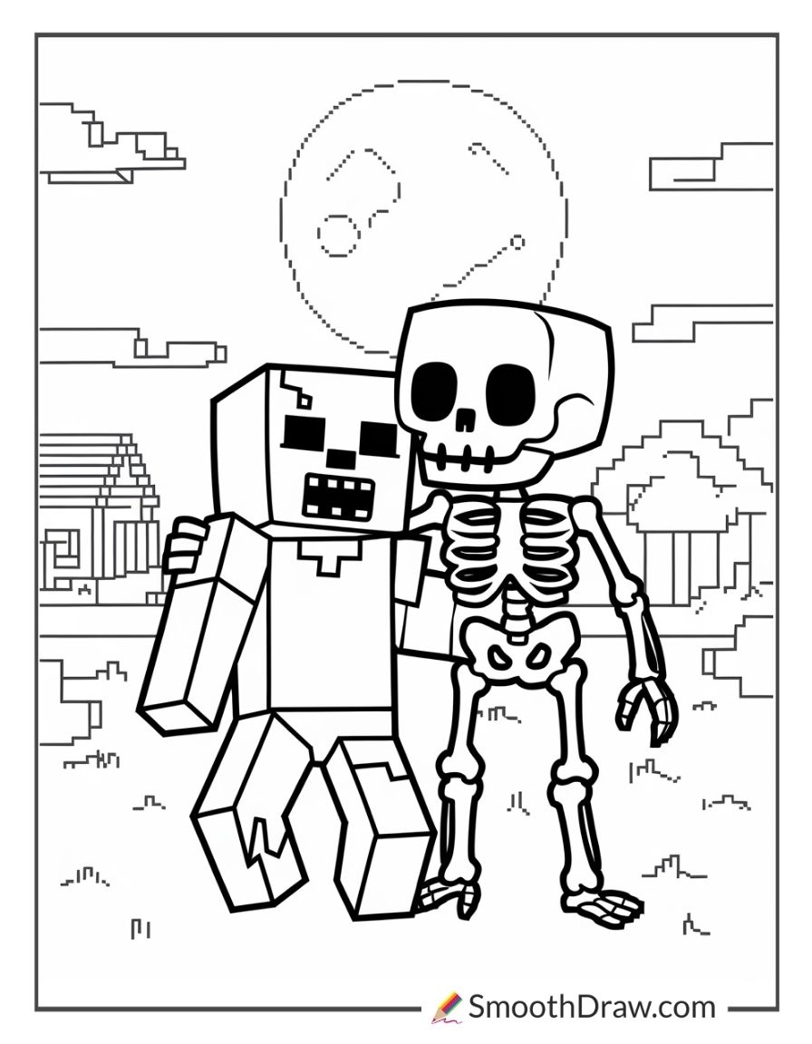 creeper minecraft colouring pages