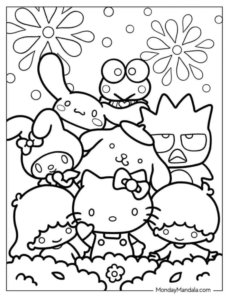 printable sanrio coloring pages