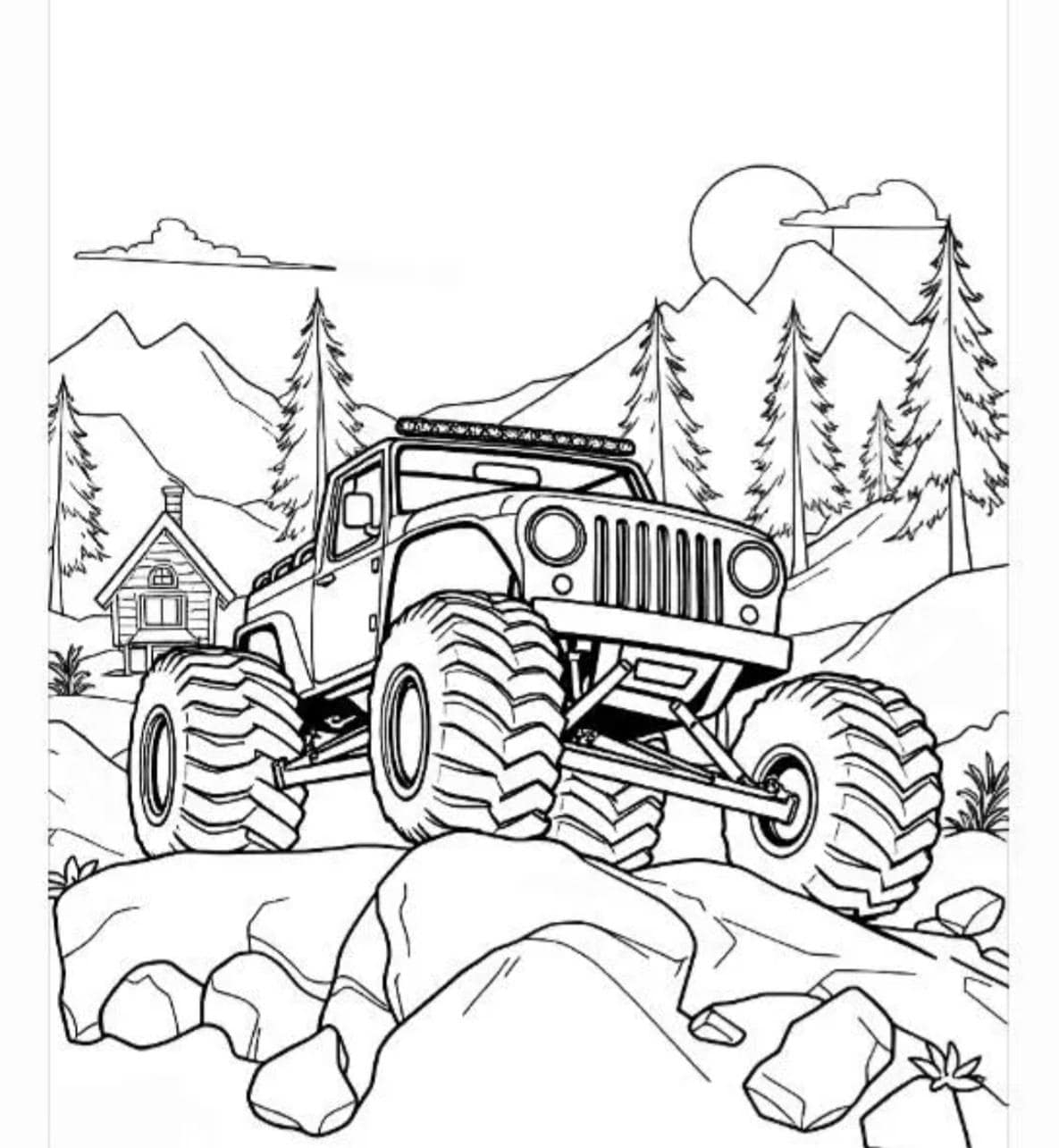 8 MONSTER TRUCK Coloring Pages Printable PDF Colouring Activity Book Kids Boy Girl Birthday Party Fun Art Digital Download Cars Pickup Jeep Etsy