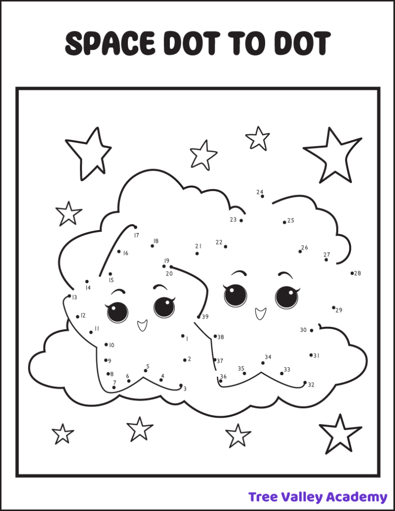 8 Space Dot To Dot Coloring Pages Tree Valley Academy